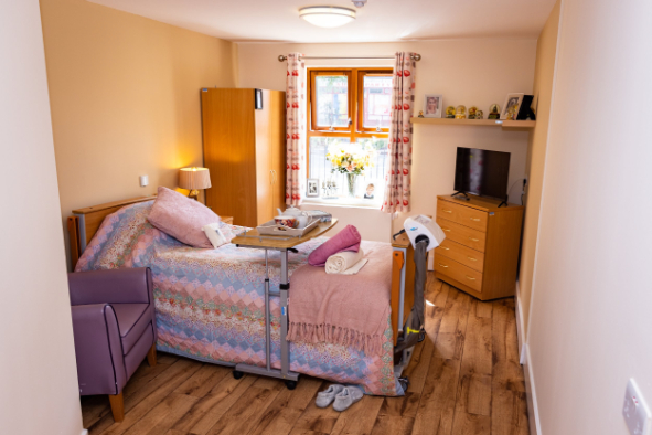 Bedroom with yellow walls